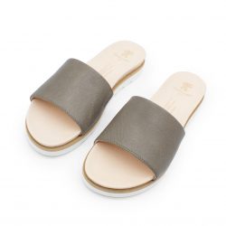 Pantolette mit schmalem Riemen -  Windröschen - stone