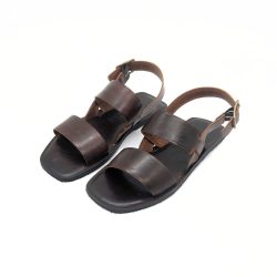 Werner 1911 Bio-Ledersandale Hortensie in Mokka mit verstellbarem Riemen