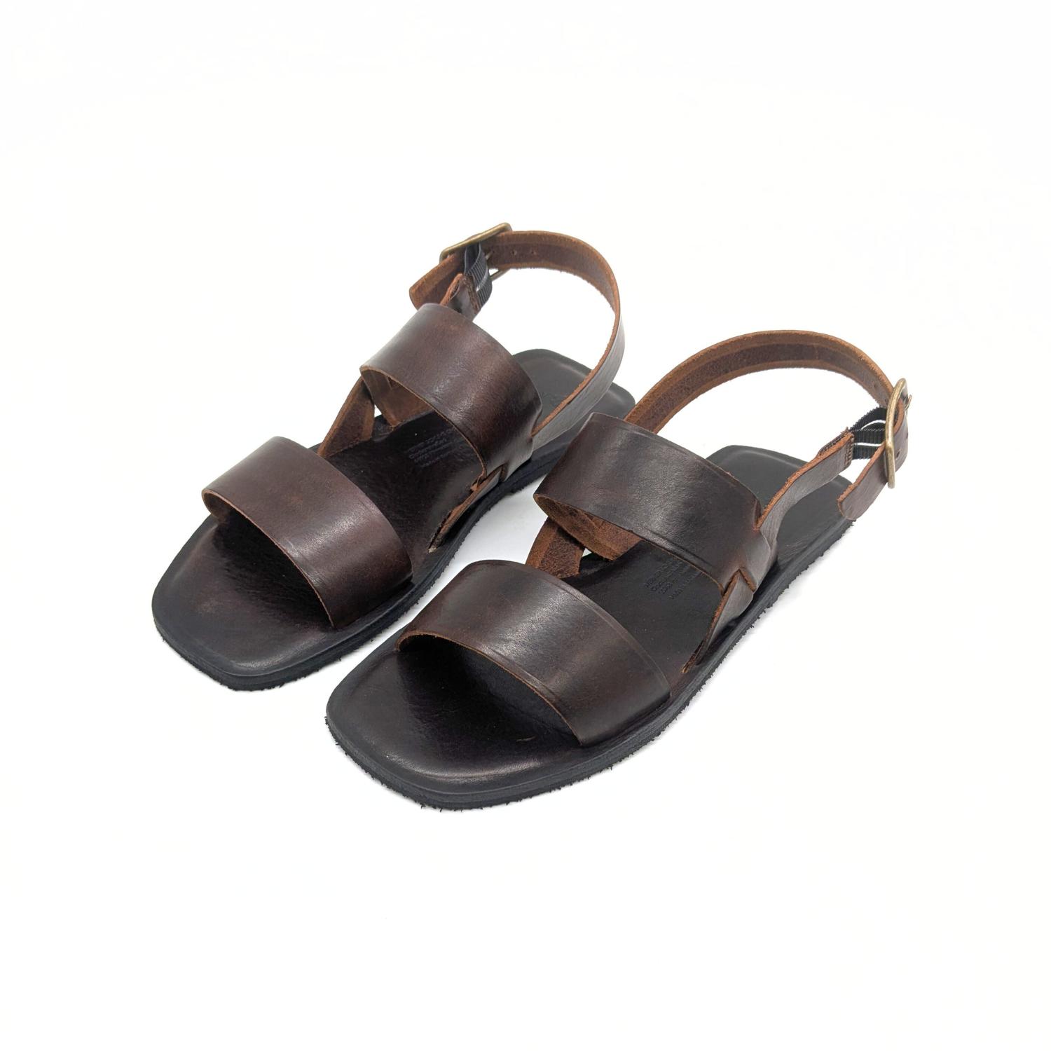 Werner 1911 Bio-Ledersandale Hortensie in Mokka mit verstellbarem Riemen