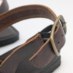 Werner 1911 Bio-Ledersandale Hortensie in Mokka mit Elasticband