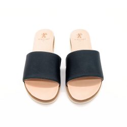 Werner 1911 Bio-Pantolette Windröschen in Bottlegreen mit schmalem Riemen