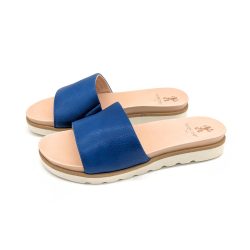 Werner 1911 Bio-Pantolette Windröschen in Blau Nappaleder