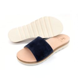 Werner 1911 Bio-Pantolette Windröschen in Dunkelblau mit weißer Sohle