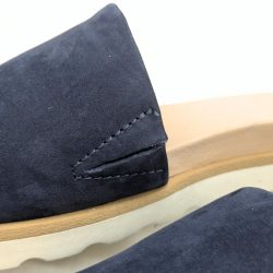 Werner 1911 Bio-Pantolette Windröschen in Dunkelblau mit Elastikschlitz