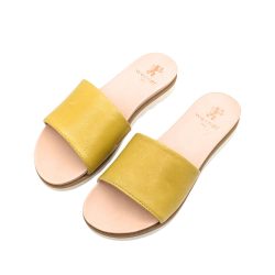 Werner 1911 Bio-Pantolette Windröschen in Gelb mit schmalem Riemen