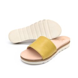 Werner 1911 Bio-Pantolette Windröschen in Gelb mit weißer Sohle