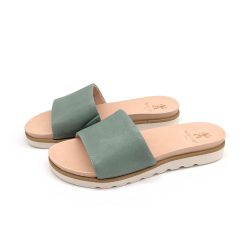 Werner 1911 Bio-Pantolette Windröschen in Mint Nappaleder