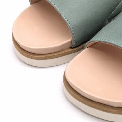 Werner 1911 Bio-Pantolette Windröschen in Mint mit runder Spitze