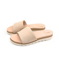 Werner 1911 Bio-Pantolette Windröschen in beige mit Naturlder-Fußbett