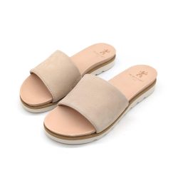 Werner 1911 Bio-Pantolette Windröschen in beige Nubukleder