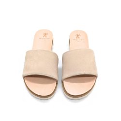 Werner 1911 Bio-Pantolette Windröschen in beige mit schmalem Riemen