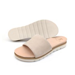 Werner 1911 Bio-Pantolette Windröschen in beige mit weißer Sohle