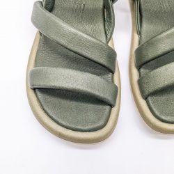 Werner 1911 B-Ware gepolsterte Riemen-Blattbegonie in Grün mit runder Sohle