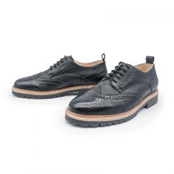 Werner 1911 Herren Bio-Derby Brogue - Angus - schwarz mit Schnürung