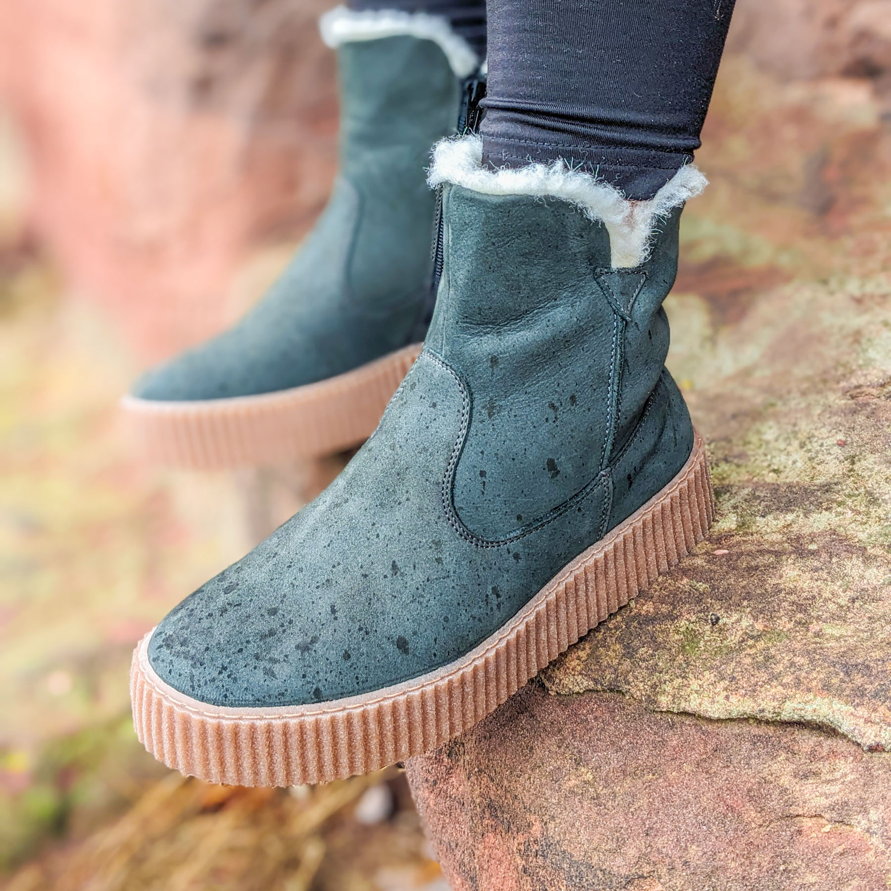 Winterboot mit Warmfutter - Polarfuchs - dunkelgrün – Bild 3