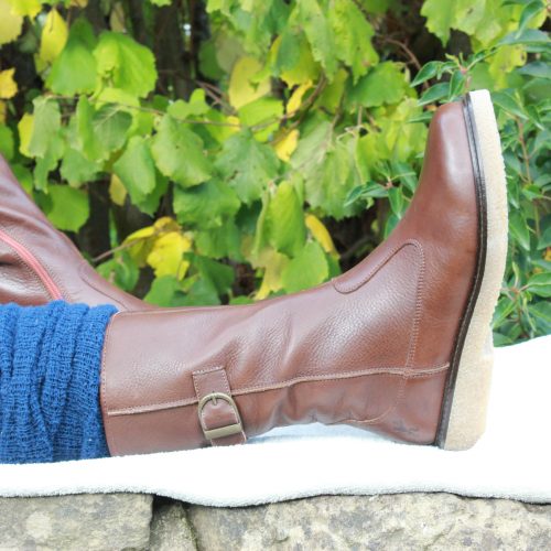 Gefütterter Stiefel - Vielfraß - cognac – Bild 3