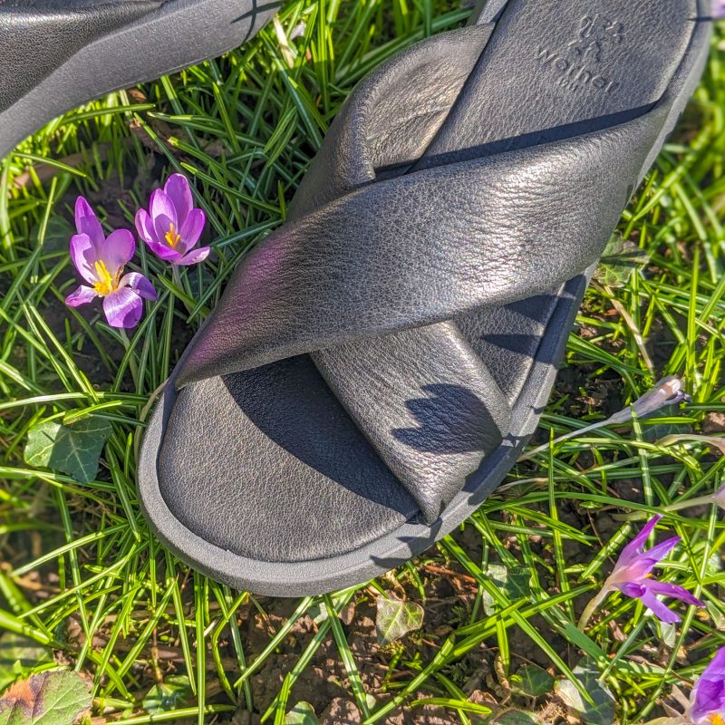 Werner 1911 Bio-Pantolette mit überkreuzten Riemen Verbene