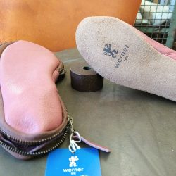 Werner1911 Hausschuh Bio-Ballerina in altrosa mit Ledersohle