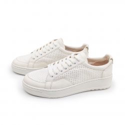 sommerlicher Ledersneaker - Amsel - naturweiß