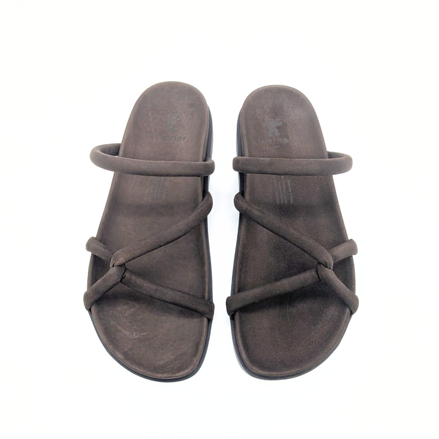 Werner 1911 Bio-Pantolette Efeu in Mokka aus Nubukleder