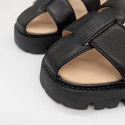 Werner 1911 B-Ware Bio-Römersandale in Schwarz mit dicker Sohle