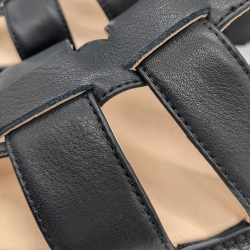 Werner 1911 B-Ware Bio-Römersandale in Schwarz mit breiten Riemen