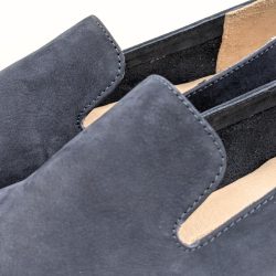 Werner 1911 Bio-Loafer Kormoran in Dunkelblau mit Rauleder an der Ferse