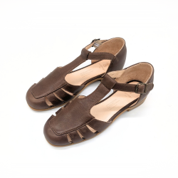 Werner 1911 Bio-Ledersandale Zypresse in cognac