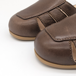 Werner 1911 Bio-Ledersandale Zypresse in cognac Zehenverstecker