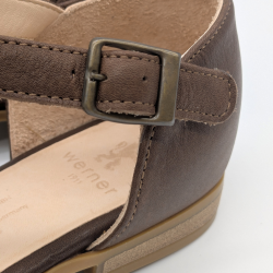 Werner 1911 Bio-Ledersandale Zypresse in cognac mit Schnalle