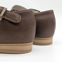 Werner 1911 Bio-Ledersandale Zypresse in cognac mit leichtem Absatz