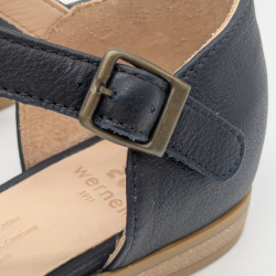 Werner 1911 Bio-Ledersandale Zypresse in dunkelblau mit Schnalle