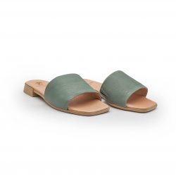 Pantolette mit leichtem Absatz -  Schlafmohn - mint