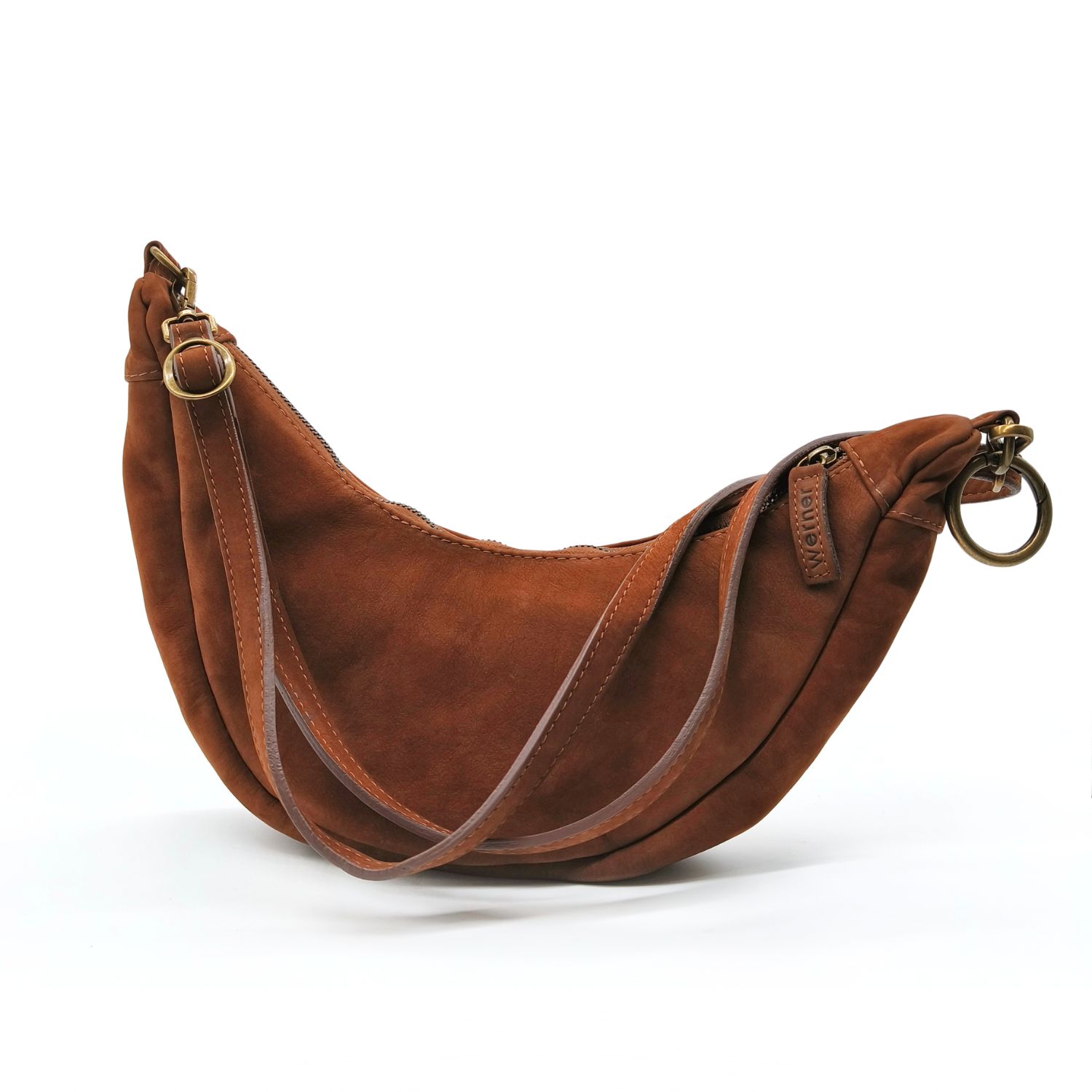 Werner 1911 Croissanr Bag Fleckenstein cognac Nubukleder