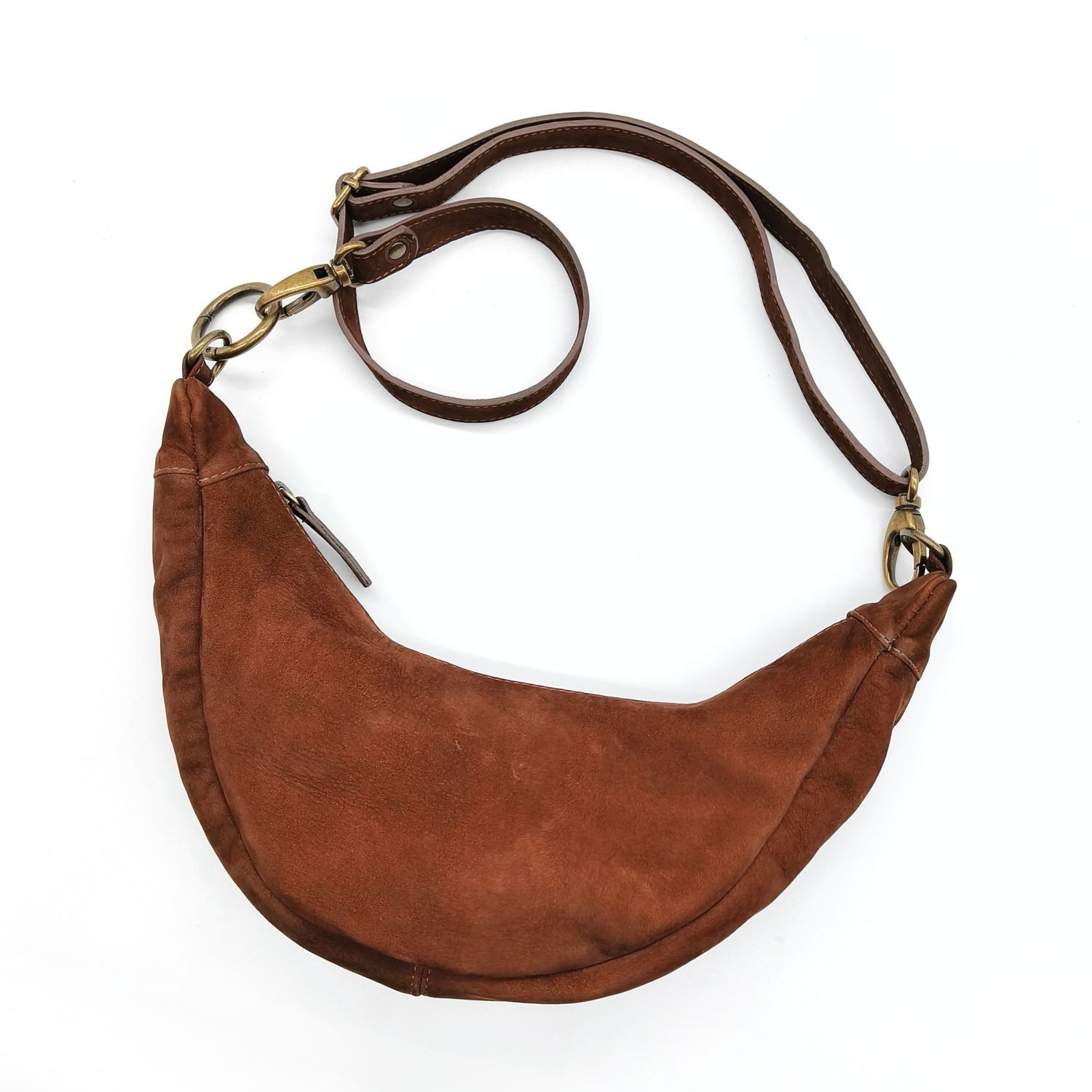 Werner 1911 Croissanr Bag Fleckenstein cognac mit verstellbarem Riemen