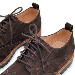 Werner 1911 Derby Brogue Angus in Mokka Velour Schnürung