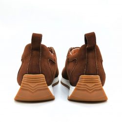 Werner 1911 Bio-Sneaker Wachtel in Braun Fersenansicht