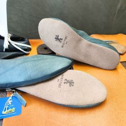 Werner1911 Hausschuh Bio-Ballerina Koala in grau Ledersohle