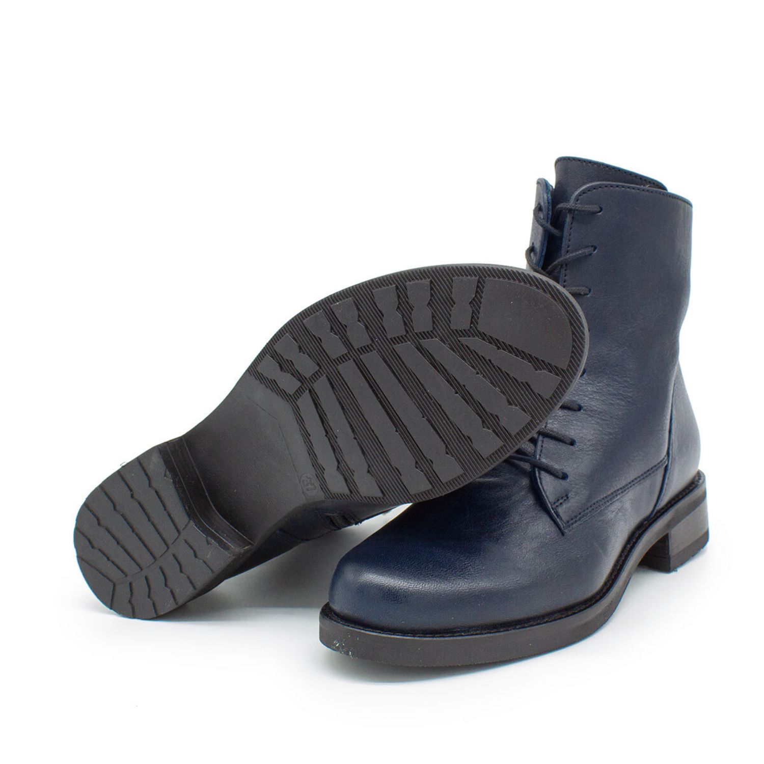 Werner 1911 Bio-Schnürstiefel Otter in Denimblau mit leichten Profil