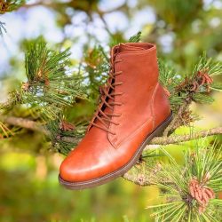 Werner1911 Bio Schnürstiefel Otter in Kastanienbraun Nappaleder