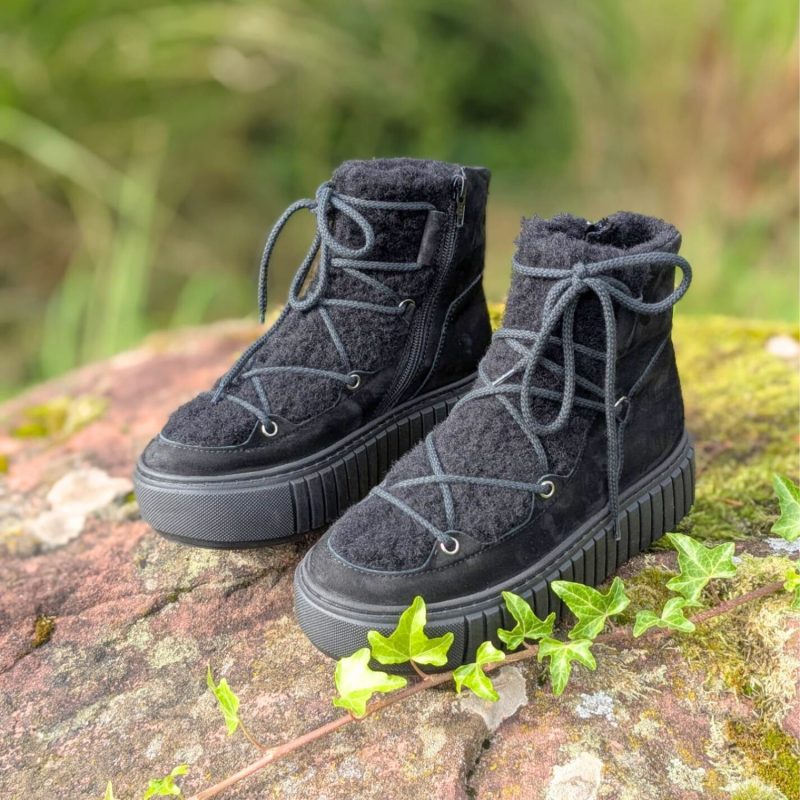 Werner 1911 Zip and Lace Boot Capybara in schwarz