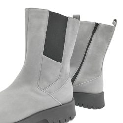 Werner1911 hoher Bio-Stiefel Igel Hellgrau mit mit Gummizug