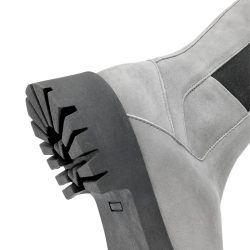 Werner1911 hoher Bio-Stiefel Igel Hellgrau mit Profilsohle