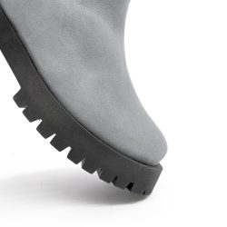 Werner1911 hoher Bio-Stiefel Igel Hellgrau mit runder Spitze