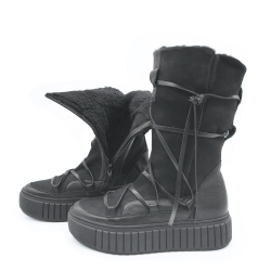 Werner 1911 Cozy High Boot Mufflon in schwarz mit Warmfutter aus Schurwolle