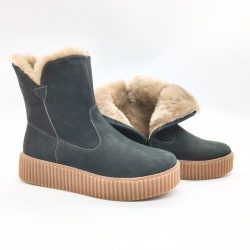 Werner1911 Winterboot mit Lammfellfutter Polarfuchs Dunkelgrün komplett gefüttert