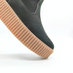 Werner1911 Winterboot mit Lammfellfutter Polarfuchs Dunkelgrün runde Spitze