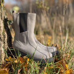 Werner 1911 Bio Chelsea Boot mit hohem Schaft Igel in hellgrau Nubukleder