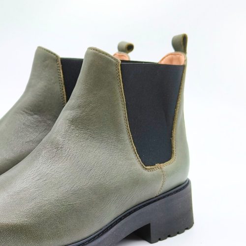 Werner1911 B-Ware Chelsea Boot dunkelgrün mit Gummizug