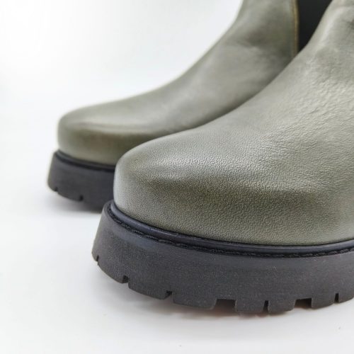 Werner1911 B-Ware Chelsea Boot dunkelgrün mit runder Spitze